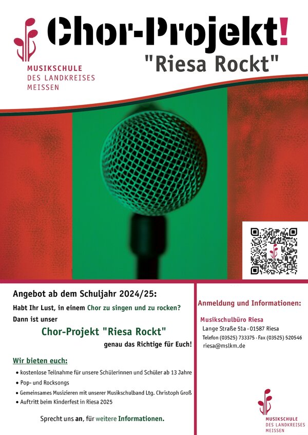 Werbeplakat für das Chor-Projekt "Riesa Rockt".